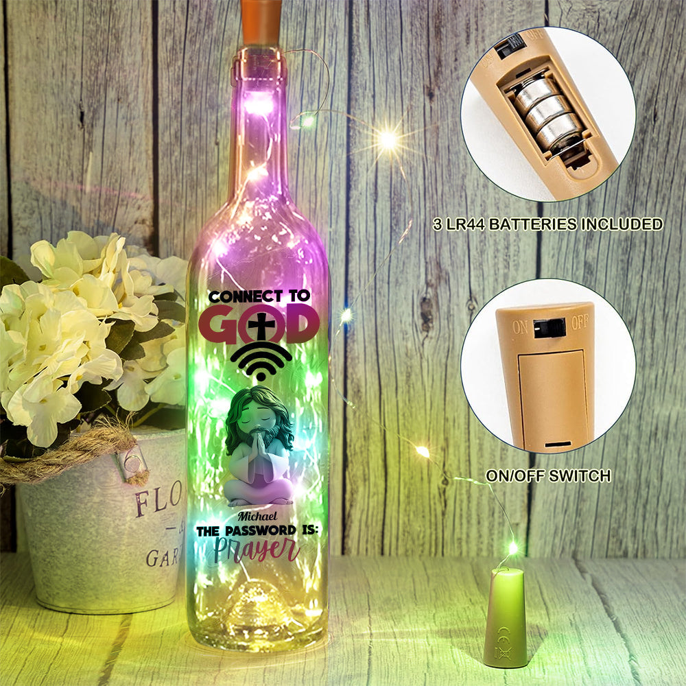 Connect To God - Personalized Christian Wine Bottle Lamp