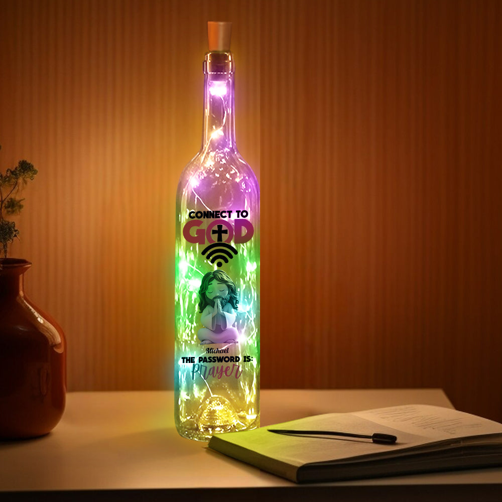 Connect To God - Personalized Christian Wine Bottle Lamp