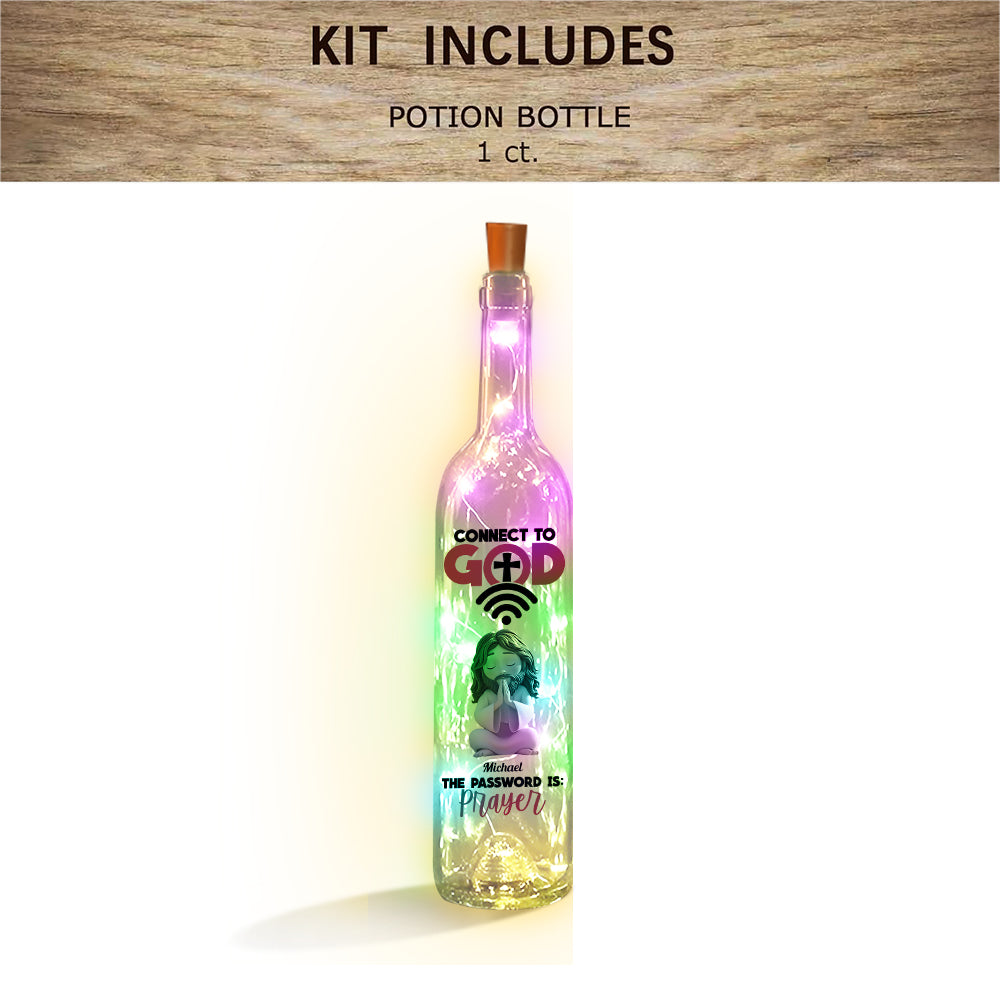 Connect To God - Personalized Christian Wine Bottle Lamp