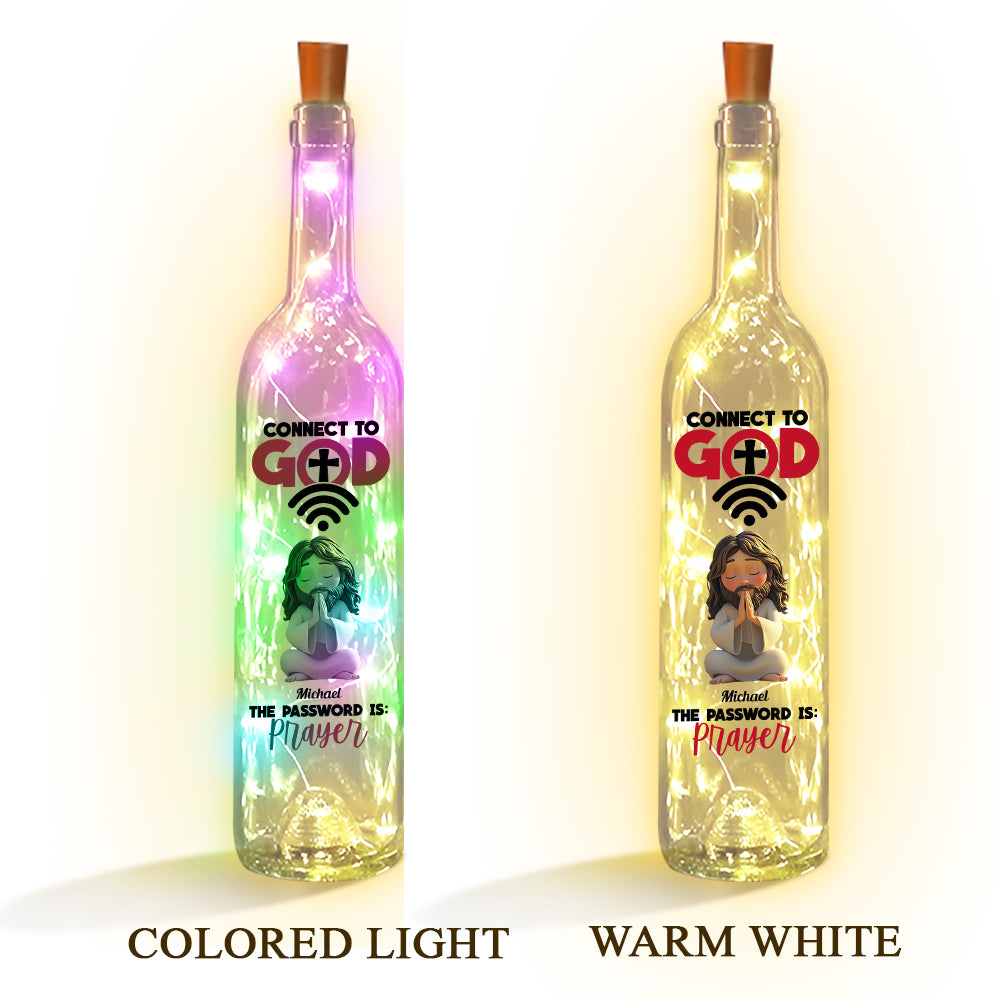 Connect To God - Personalized Christian Wine Bottle Lamp