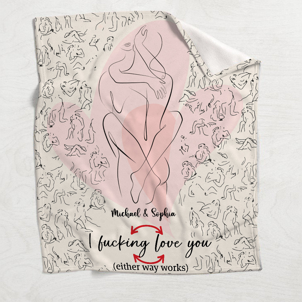 I Love You - Personalized Couple Blanket