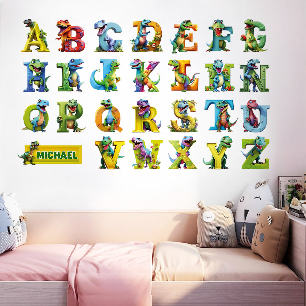 Dinosaur Alphabet Kid Learning - Personalized Kid Wall Decal