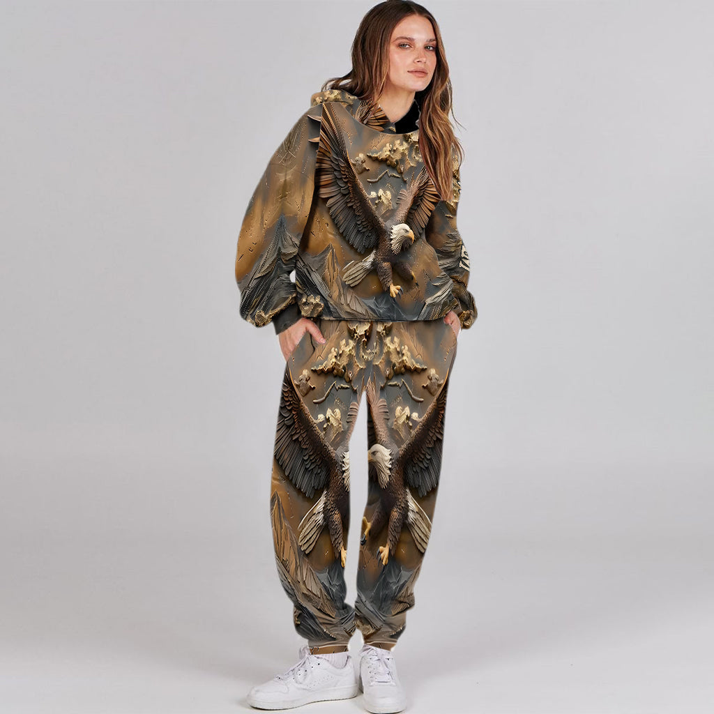 Eagle Majesty - Personalized Bald Eagle Hoodie and Sweatpants