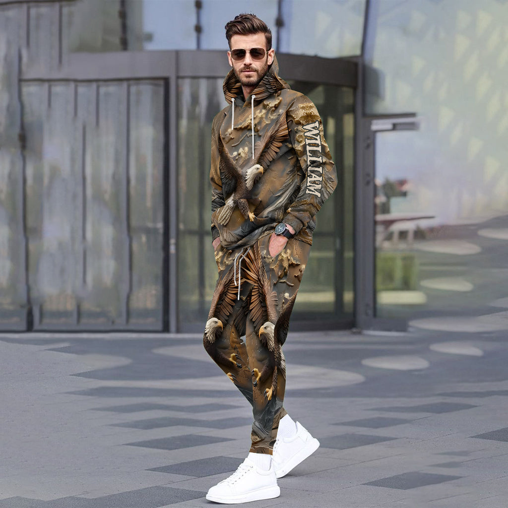 Eagle Majesty - Personalized Bald Eagle Hoodie and Sweatpants