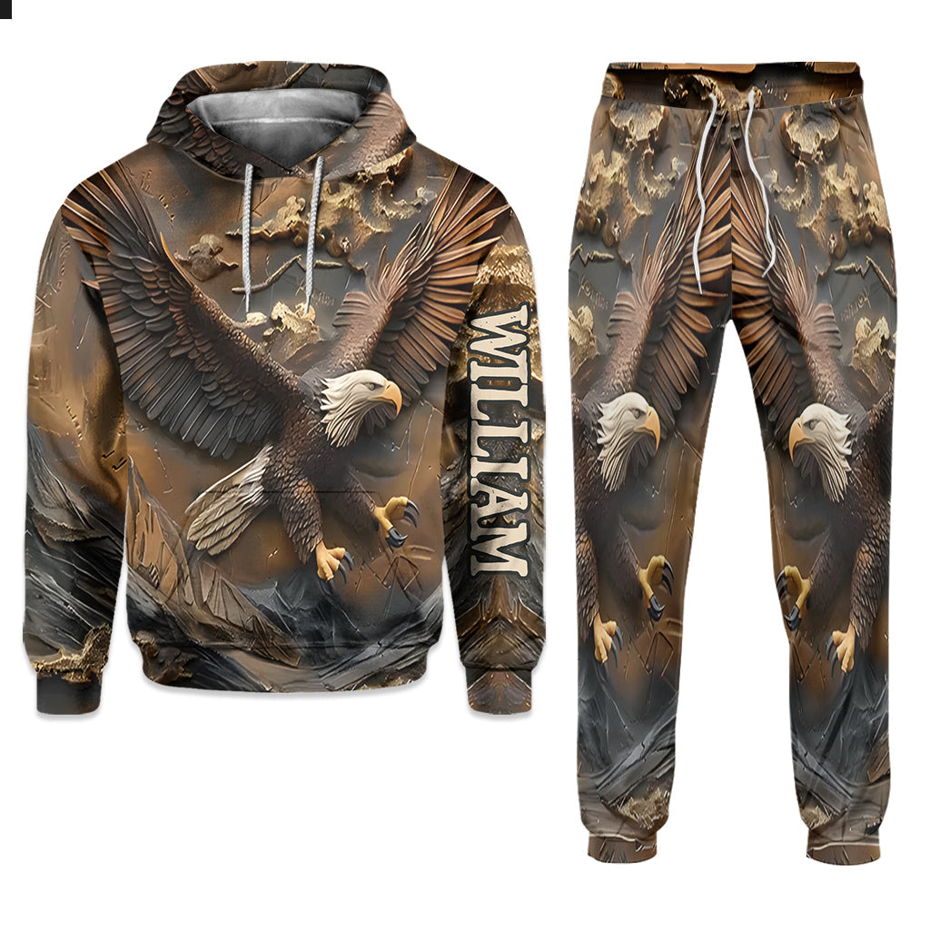Eagle Majesty - Personalized Bald Eagle Hoodie and Sweatpants
