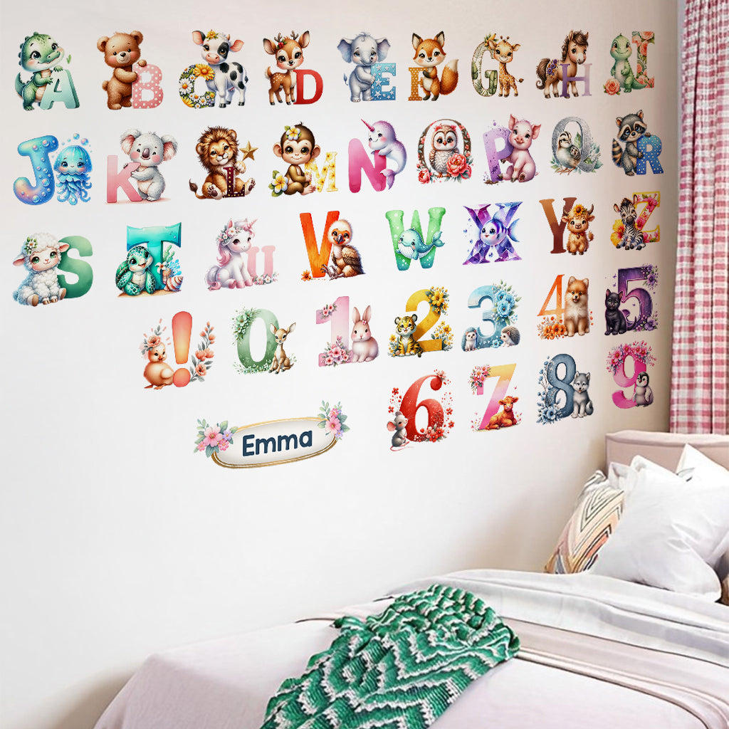 Animal Number Kid Learning - Personalized Kid Wall Decal