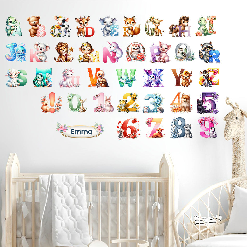 Animal Number Kid Learning - Personalized Kid Wall Decal