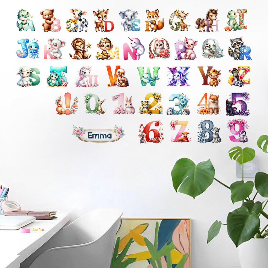 Animal Number Kid Learning - Personalized Kid Wall Decal