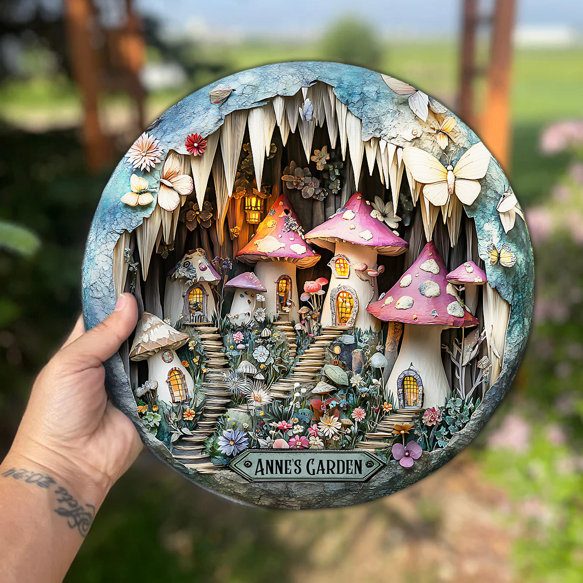 Fairy Garden - Personalized Gardening Round Shaped Stone
