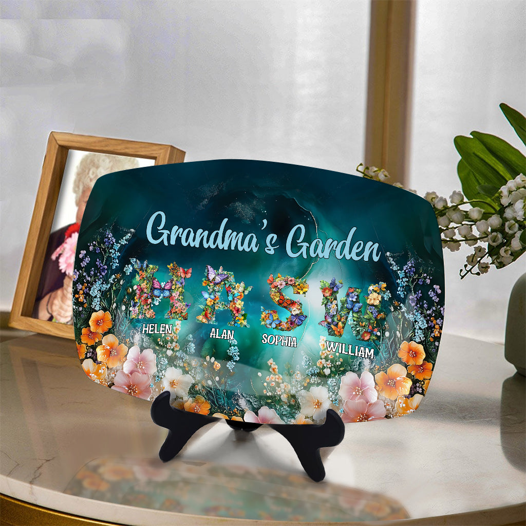 Nana's Garden Any Title - Personalized Grandma Plate