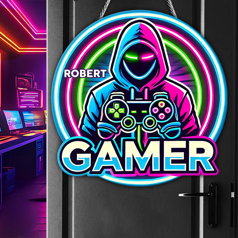 True Gamer - Personalized Video Game Custom Shaped Wood Sign