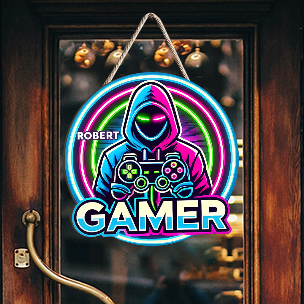 True Gamer - Personalized Video Game Custom Shaped Wood Sign