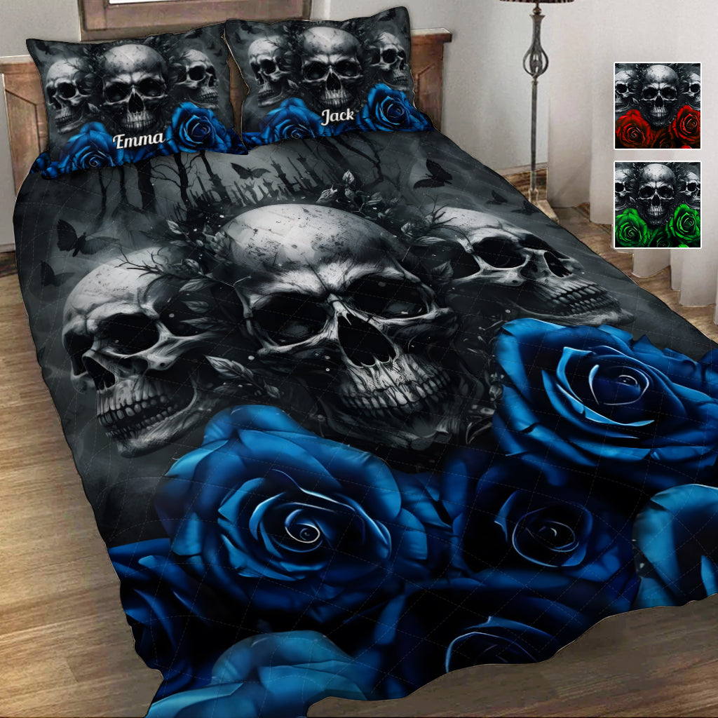 Cool Skull - Personalized Skull Quilt Set