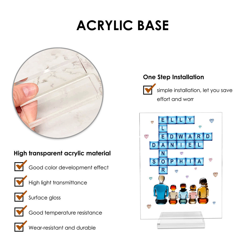 Family Forever - Personalized Family Transparent Acrylic Plaque