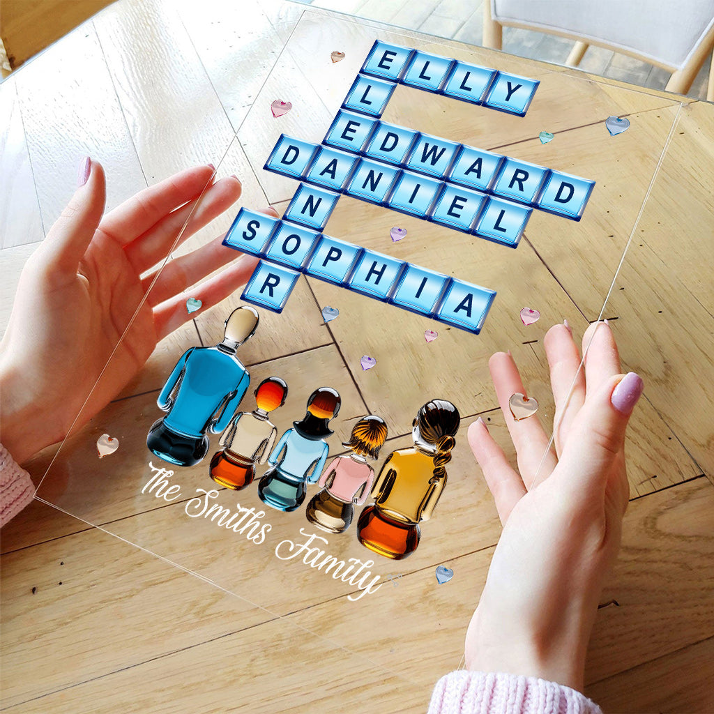 Family Forever - Personalized Family Transparent Acrylic Plaque