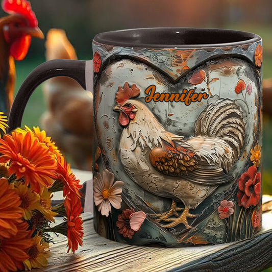 Stunning Chicken - Personalized Chicken Accent Mug