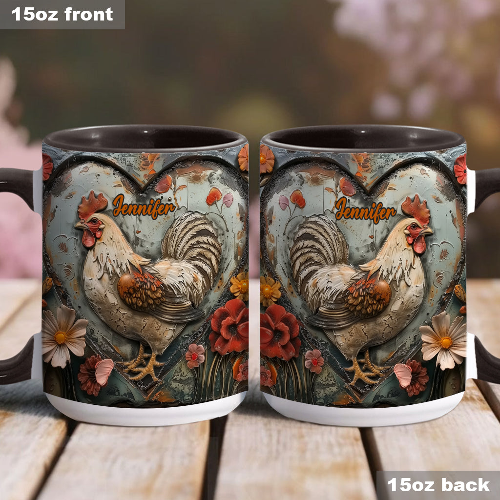 Stunning Chicken - Personalized Chicken Accent Mug
