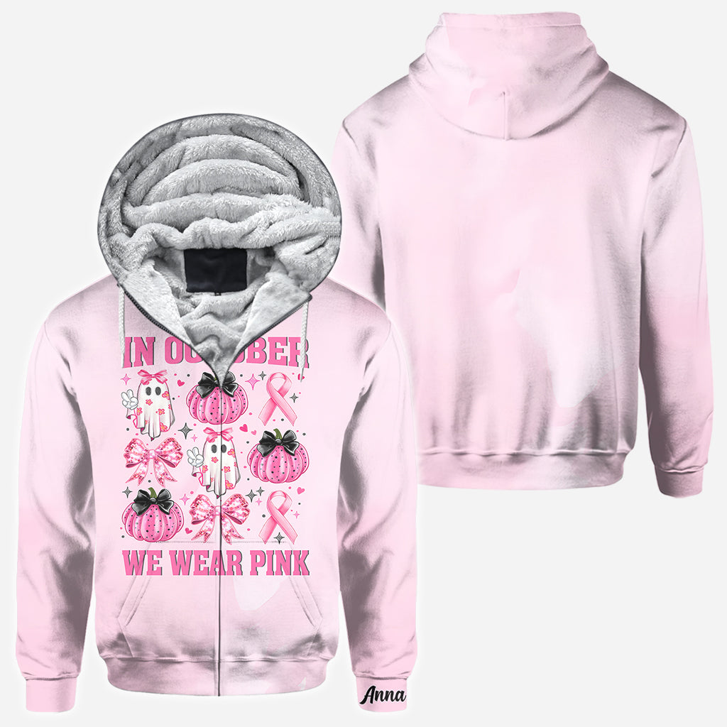 In October We Wear Pink - Personalized Breast Cancer Awareness All Over Shirt