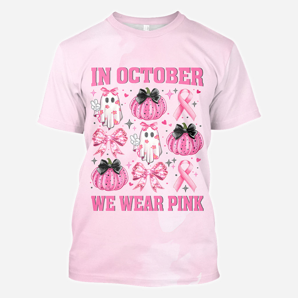In October We Wear Pink - Personalized Breast Cancer Awareness All Over Shirt