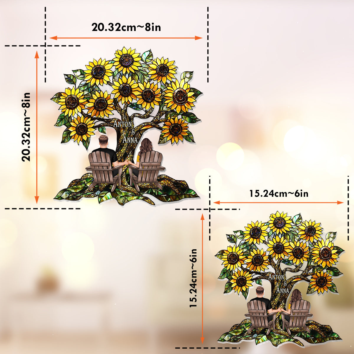 You & Me - Personalized Couple Window Hanging Suncatcher Ornament