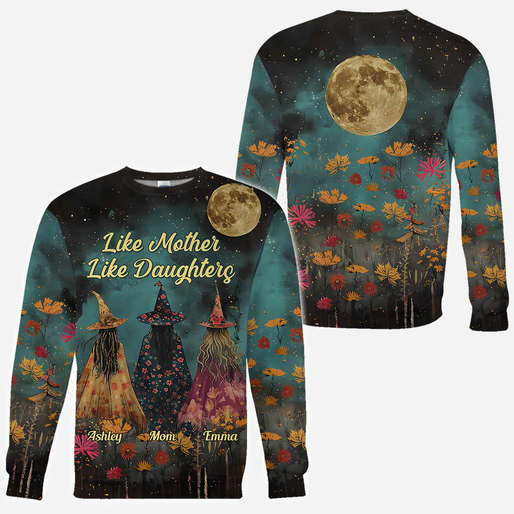 Like Mother Like Daughters - Personalized Witch All Over Shirt