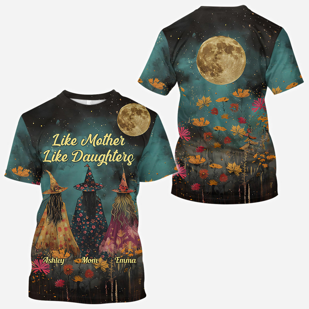 Like Mother Like Daughters - Personalized Witch All Over Shirt