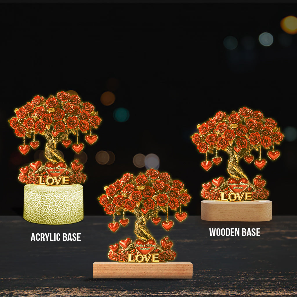 Love Tree - Personalized Couple Shaped Plaque Light Base