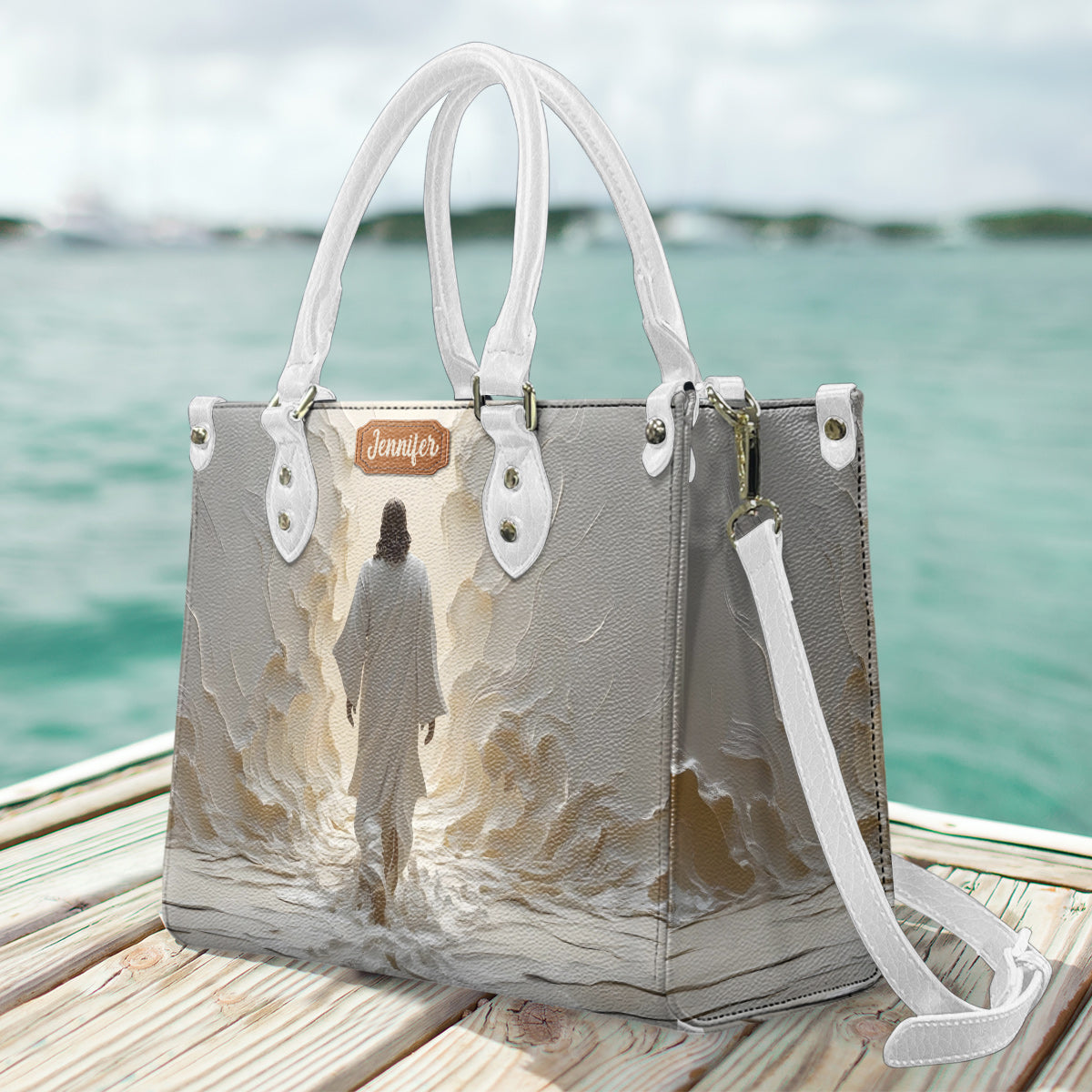 Walk With God - Personalized Christian Leather Handbag