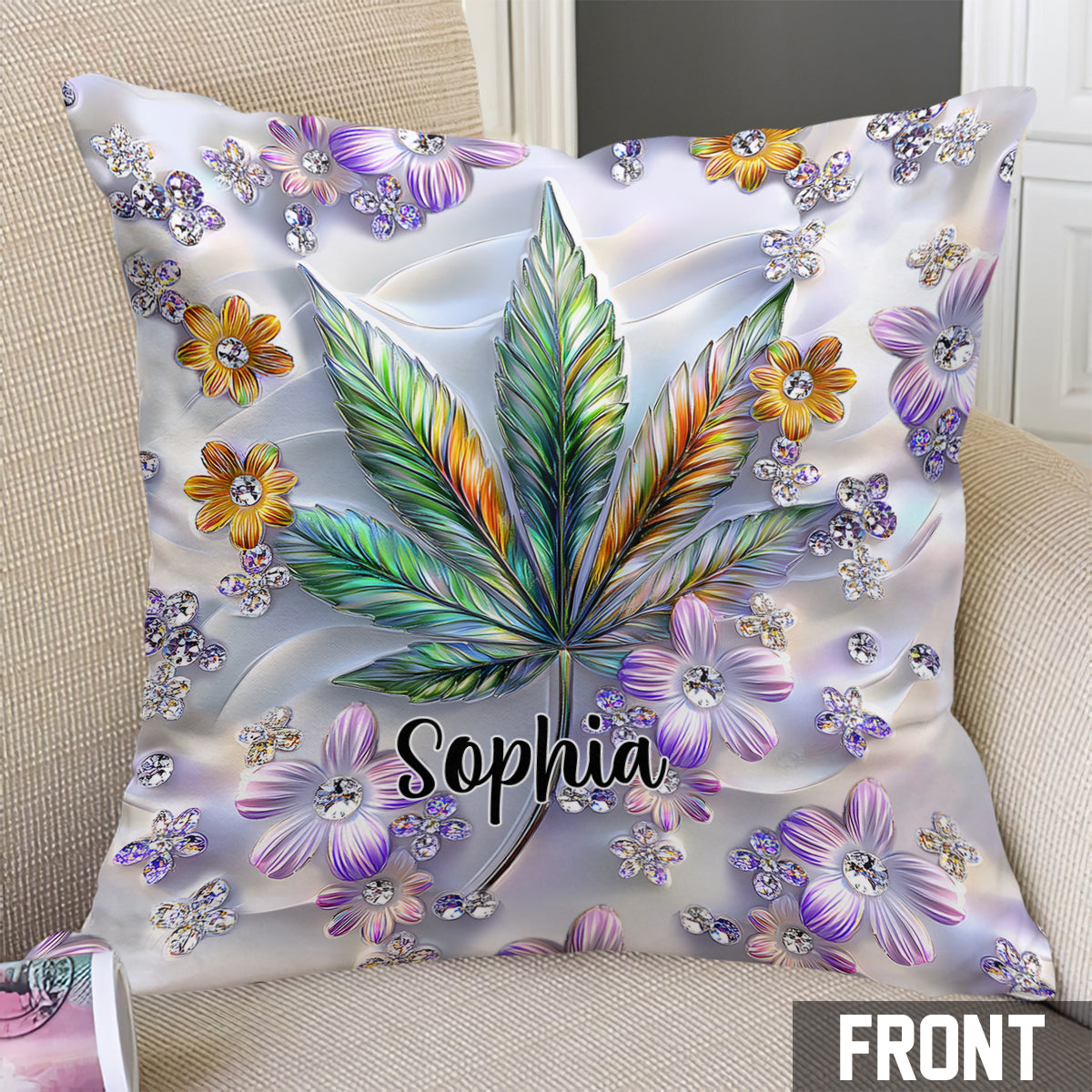 Beautiful Leaf - Personalized Weed Throw Pillow