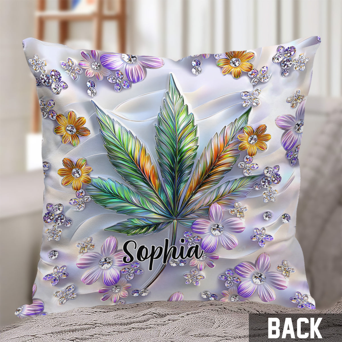Beautiful Leaf - Personalized Weed Throw Pillow