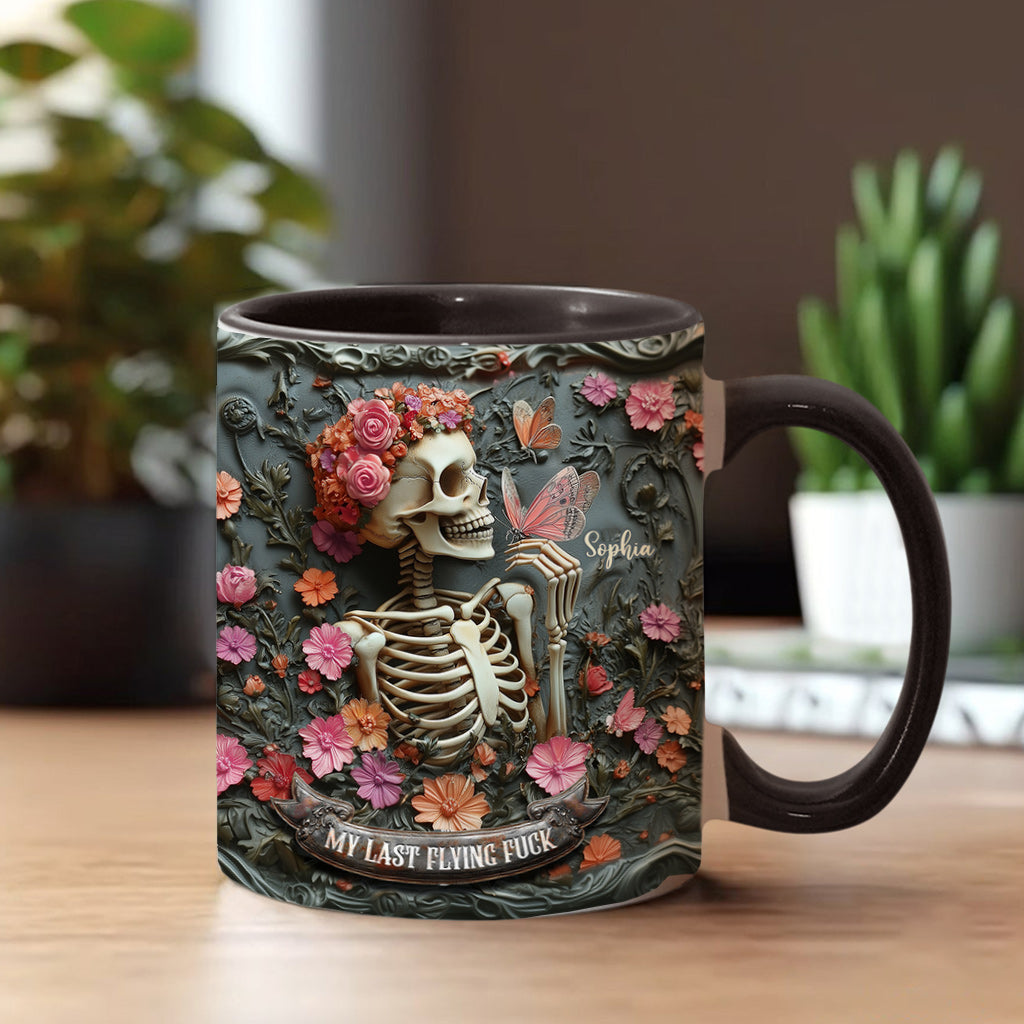 My Last Flying F*ck - Personalized Skull Accent Mug