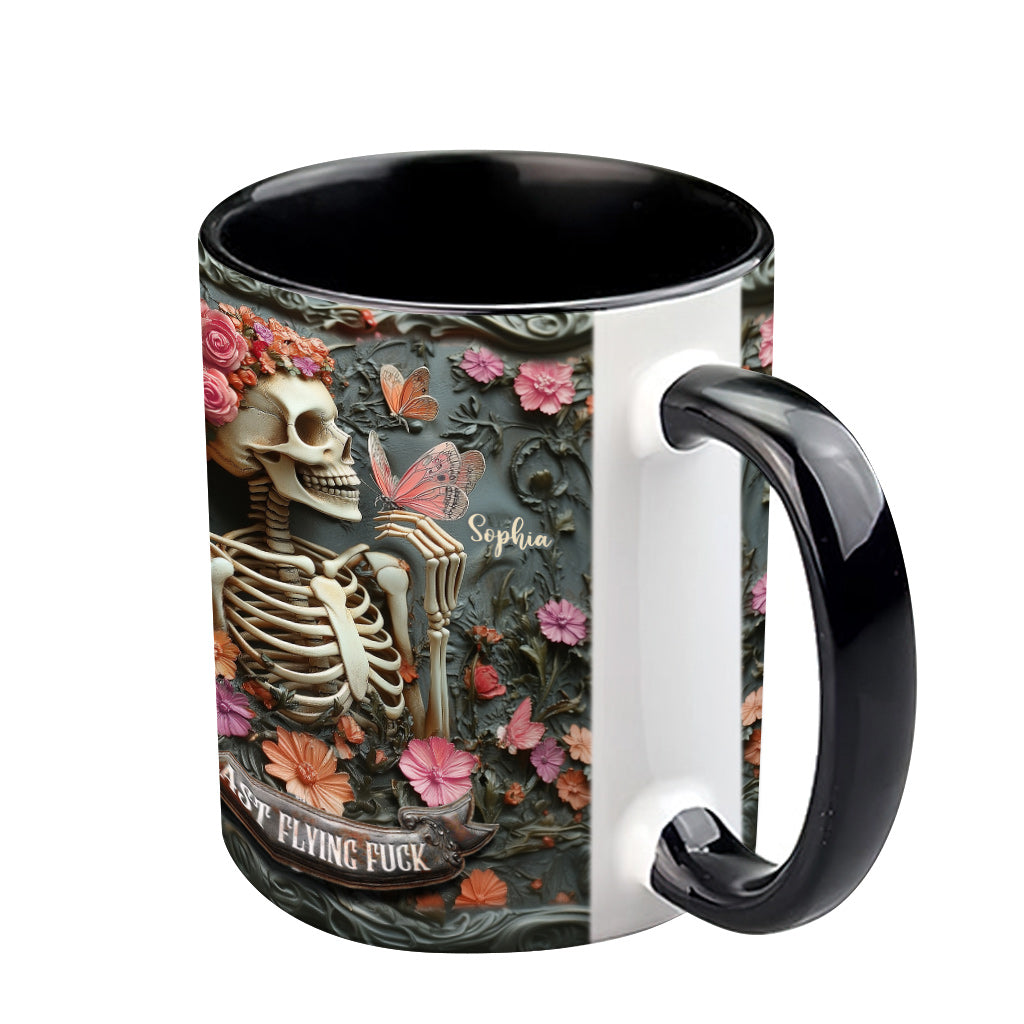 My Last Flying F*ck - Personalized Skull Accent Mug