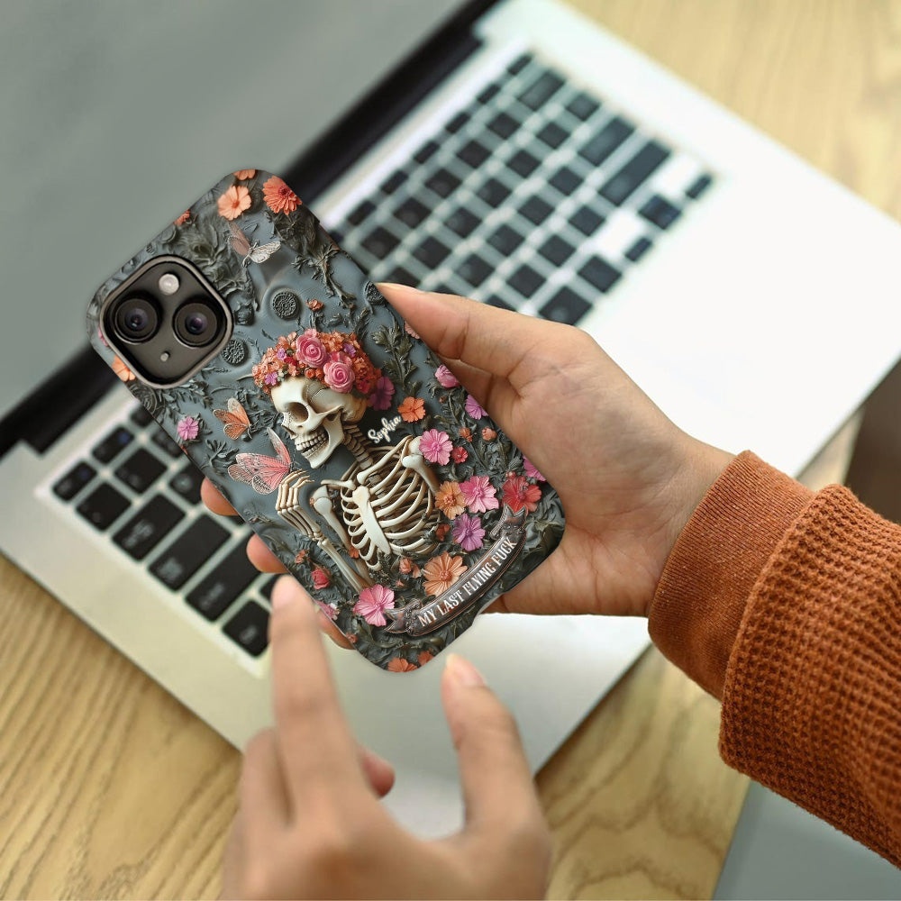 My Last Flying F*ck - Personalized Skull Full Print Phone Case