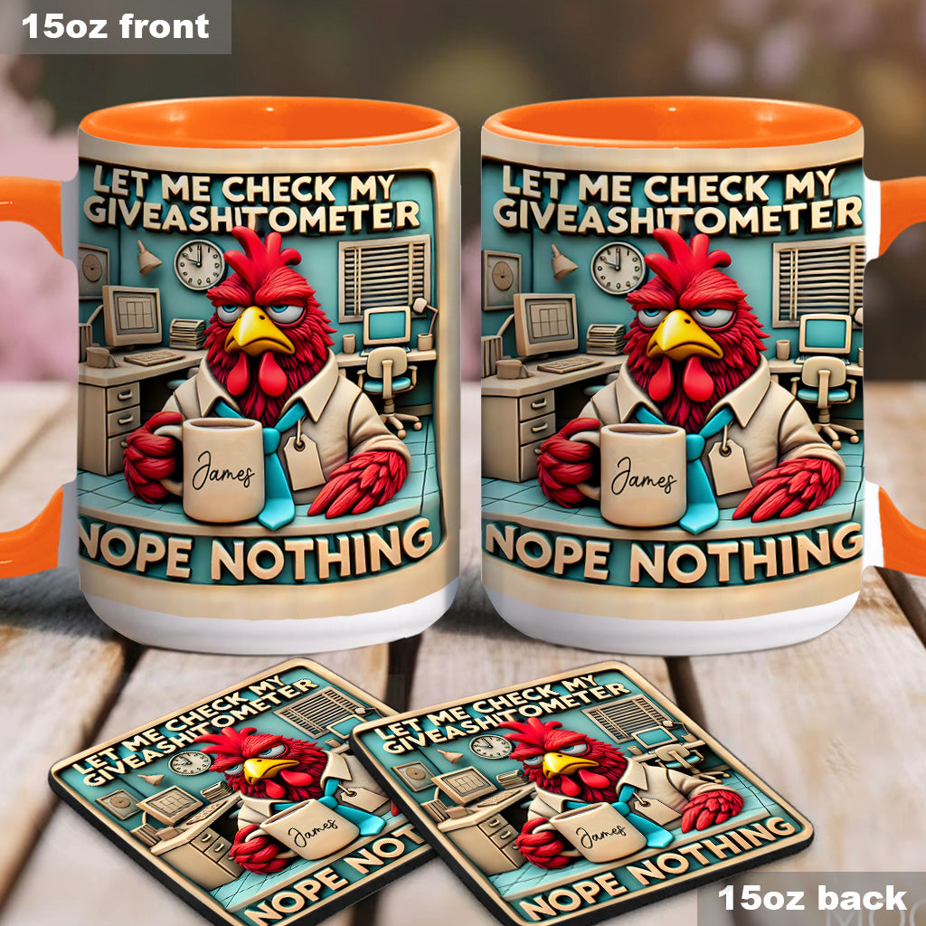 Let Me Check My Giveashitometer Nope Nothing - Personalized Colleague Accent Mug