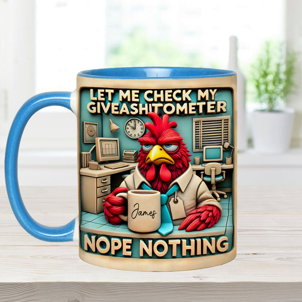 Let Me Check My Giveashitometer Nope Nothing - Personalized Colleague Accent Mug