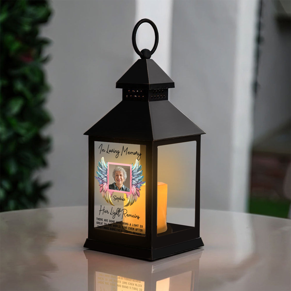 Her/ His Light Remains - Personalized Memorial Candle Lantern