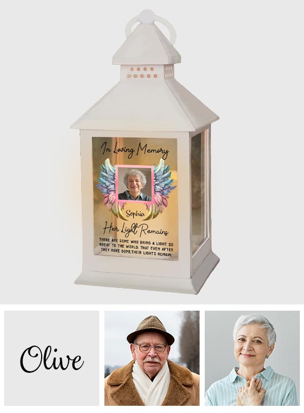 Her/ His Light Remains - Personalized Memorial Candle Lantern