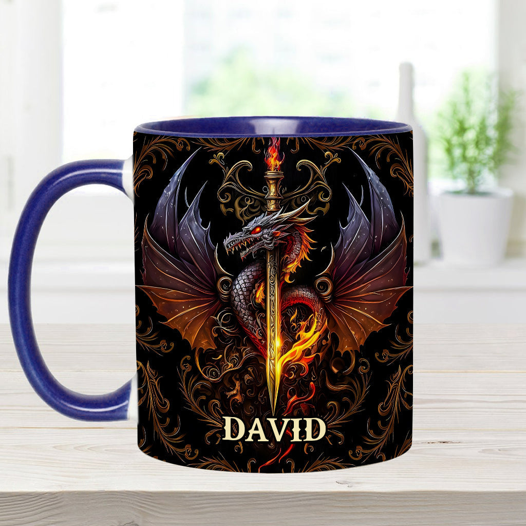 Heart Of A Dragon - Personalized Dragon Accent Mug