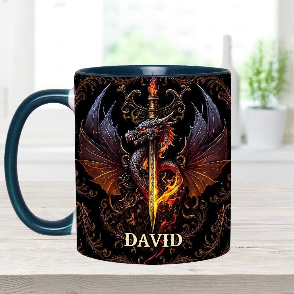 Heart Of A Dragon - Personalized Dragon Accent Mug
