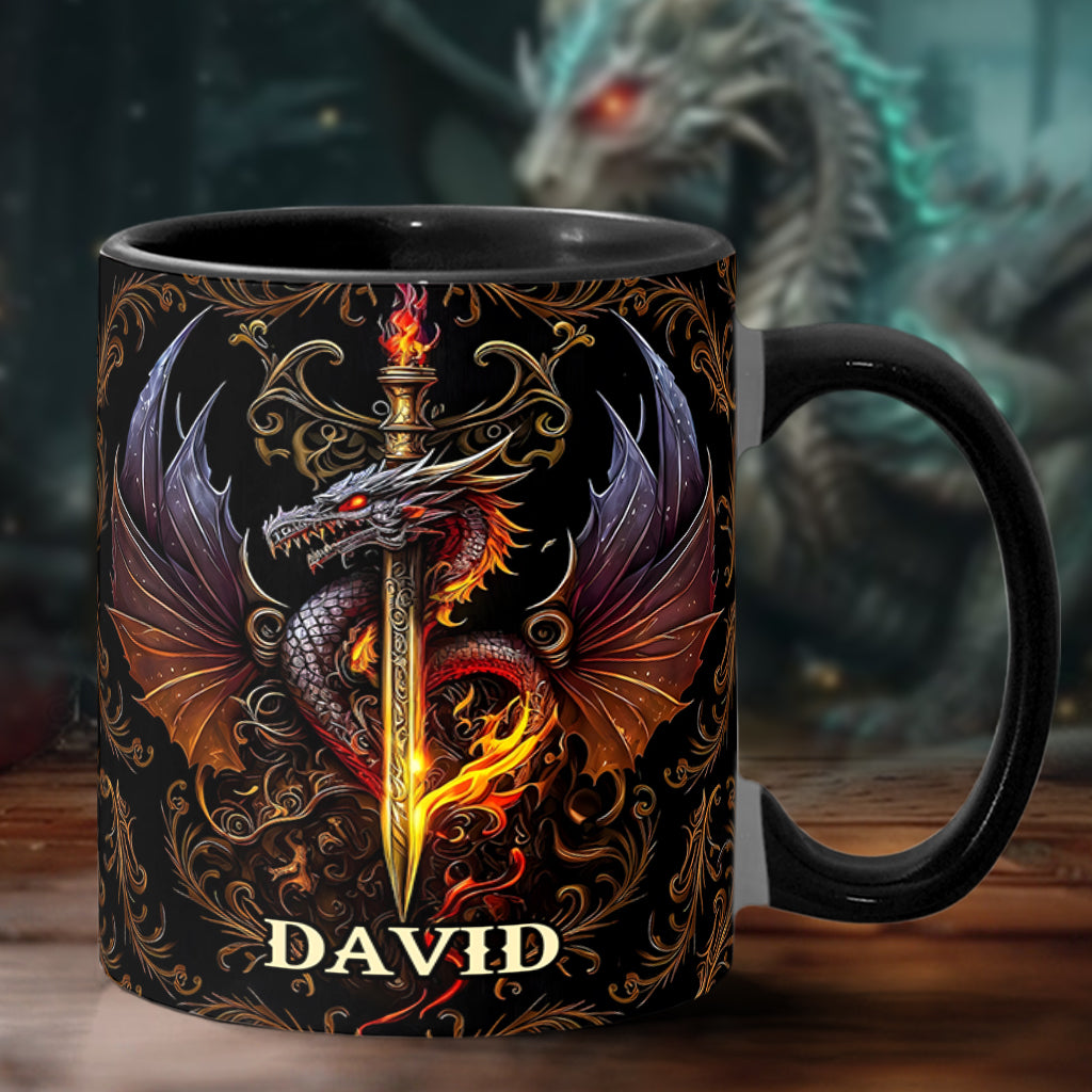 Heart Of A Dragon - Personalized Dragon Accent Mug