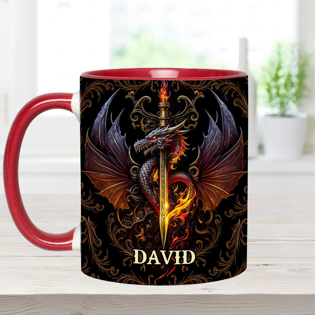 Heart Of A Dragon - Personalized Dragon Accent Mug