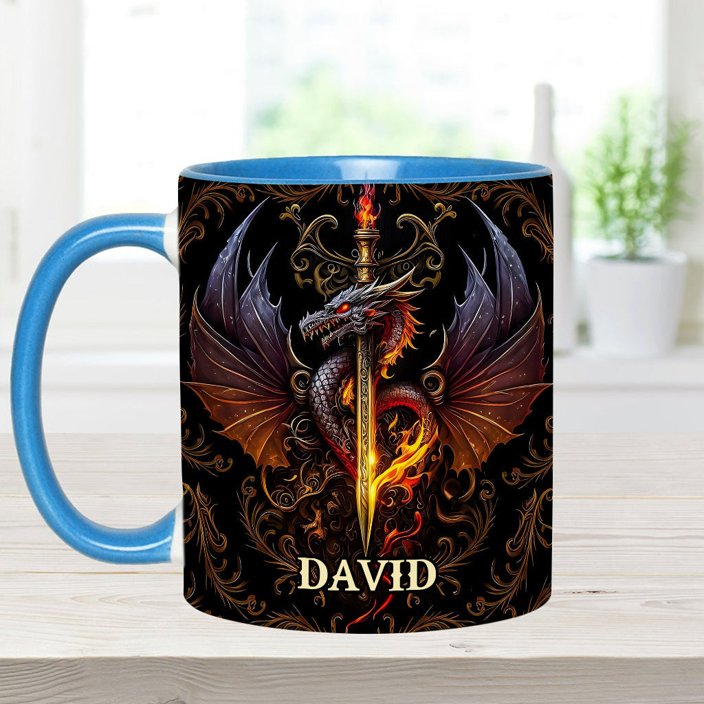 Heart Of A Dragon - Personalized Dragon Accent Mug