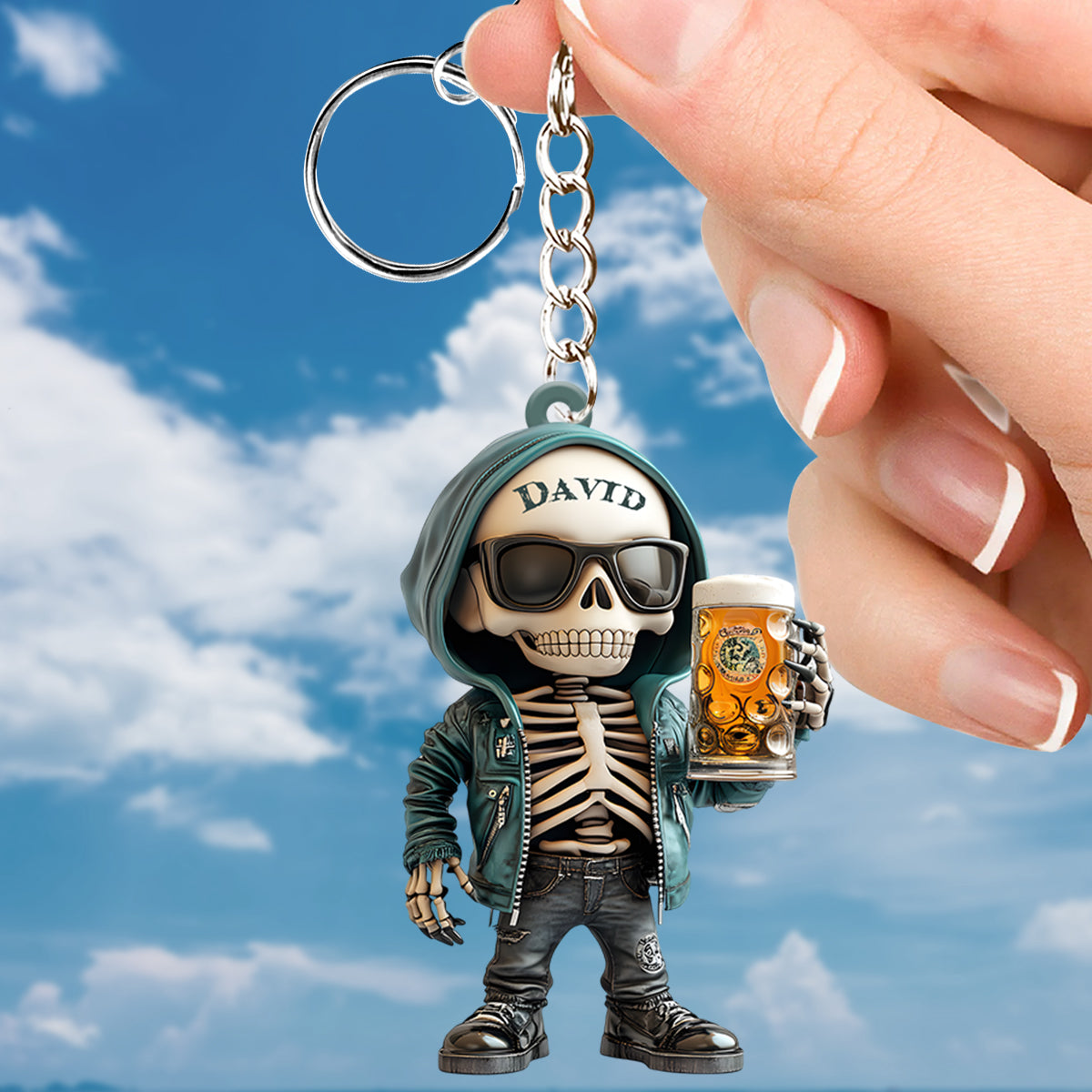 Cool Guys Drink Beer - Personalized Beer Keychain