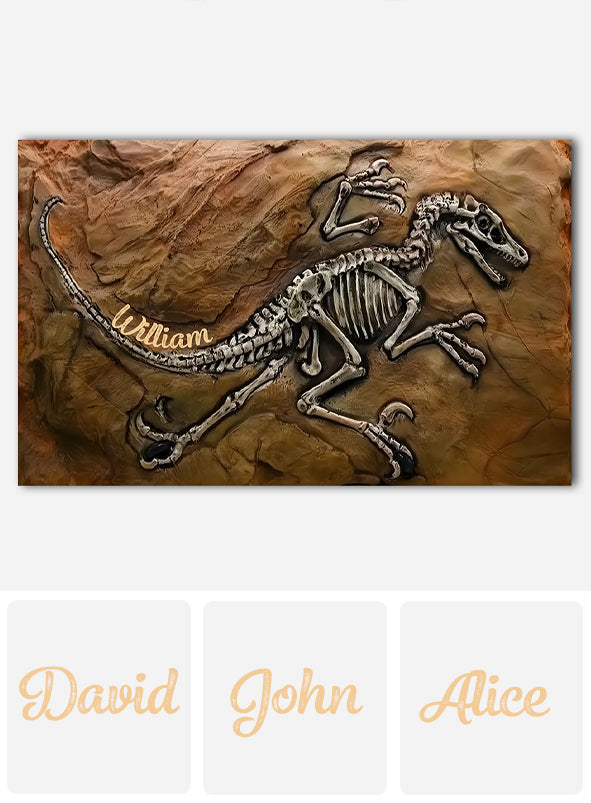 Dinosaur Fossil Replica - Personalized Dinosaur Rug