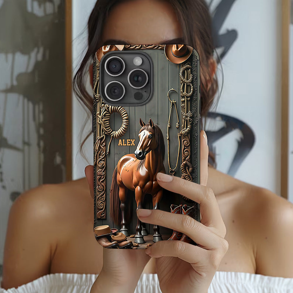 Love Horses - Personalized Horse Full Print Phone Case