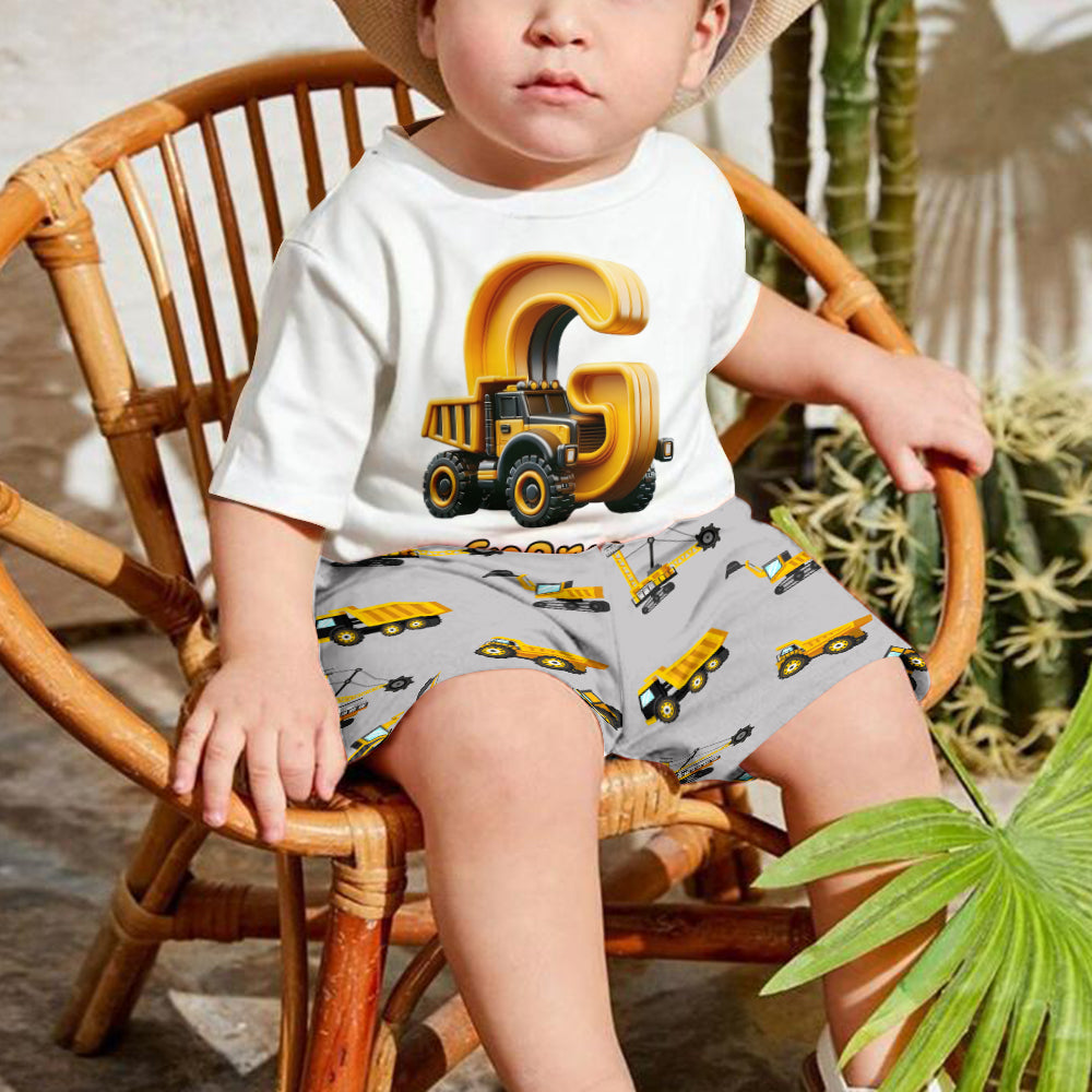 Cool Truck Alphabet - Personalized Kid T-shirt & Shorts