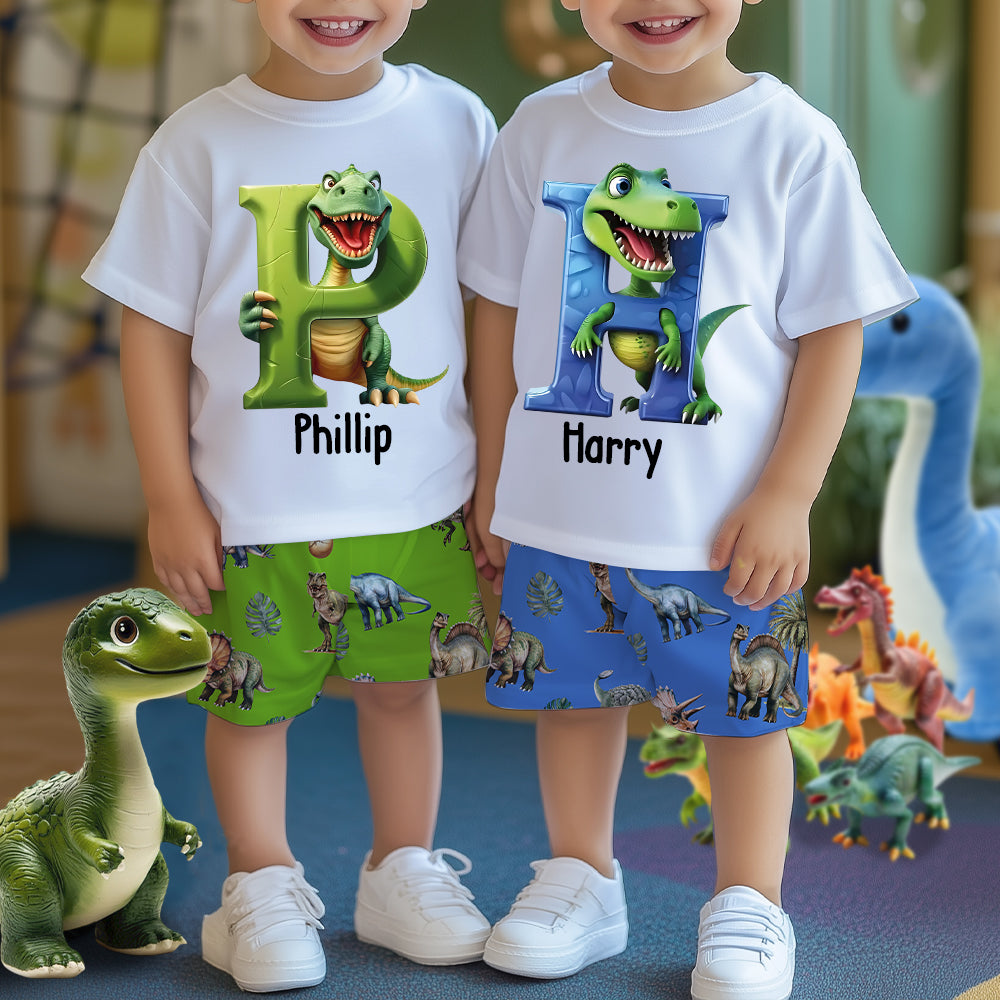 Cool Dinosaur Alphabet - Personalized Kid T-shirt & Shorts