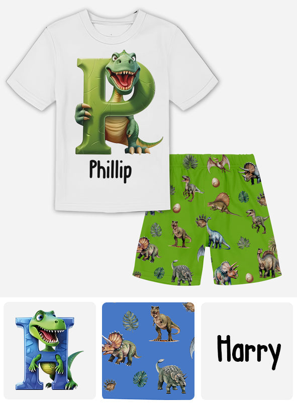 Cool Dinosaur Alphabet - Personalized Kid T-shirt & Shorts
