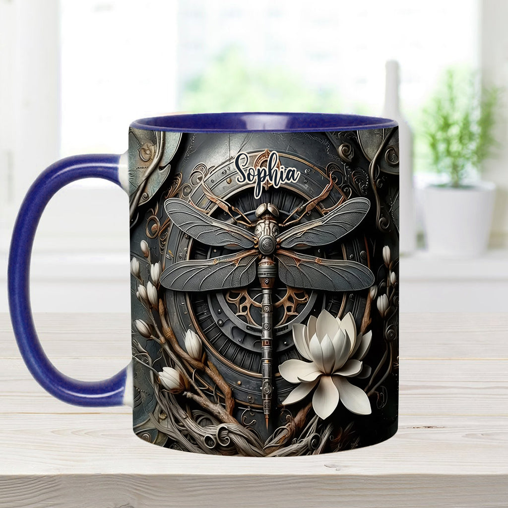 Black Dragonfly - Personalized Dragonfly Accent Mug