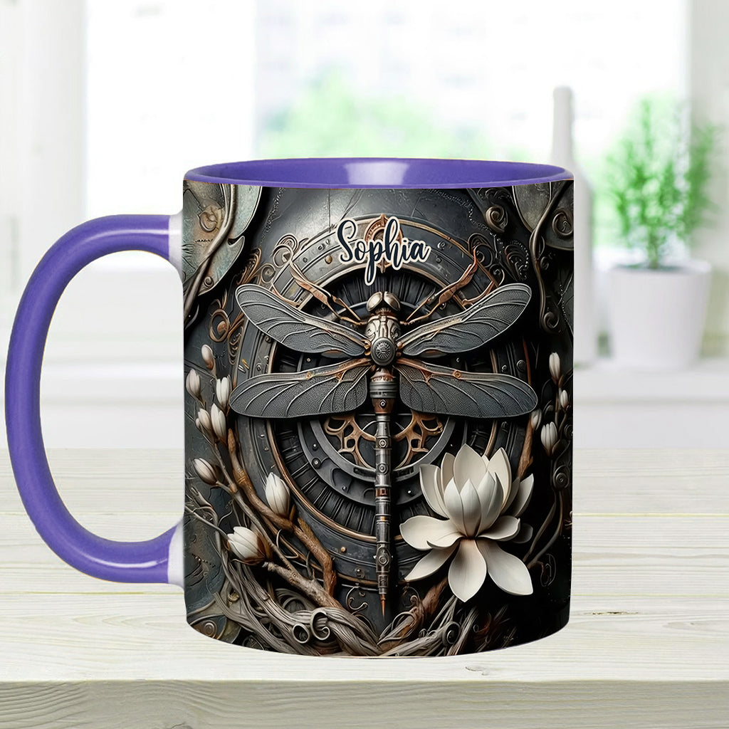 Black Dragonfly - Personalized Dragonfly Accent Mug